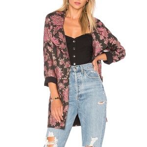 For Love & Lemons Luella Metallic Jacquard Coat